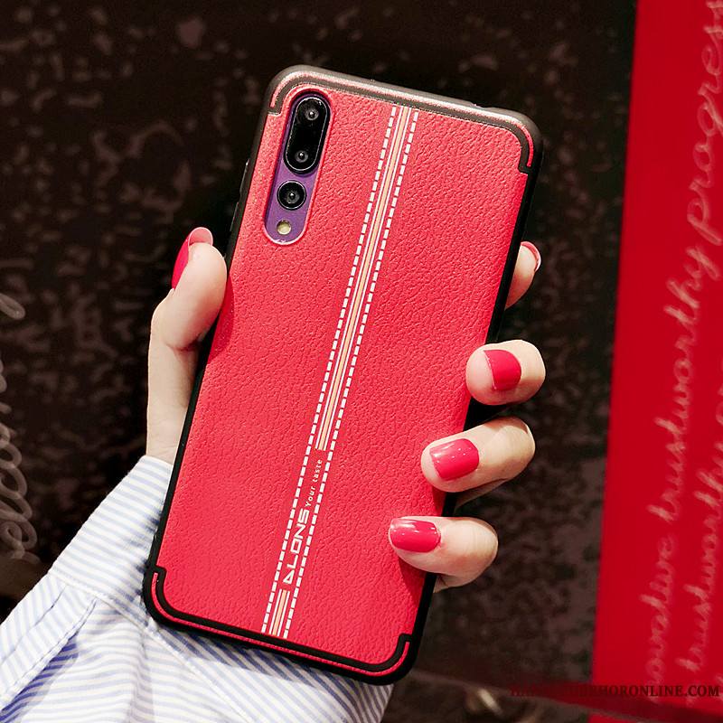 Huawei P20 Pro Coque Créatif Fluide Doux Tendance Modèle Fleurie Tout Compris Rouge Personnalisé