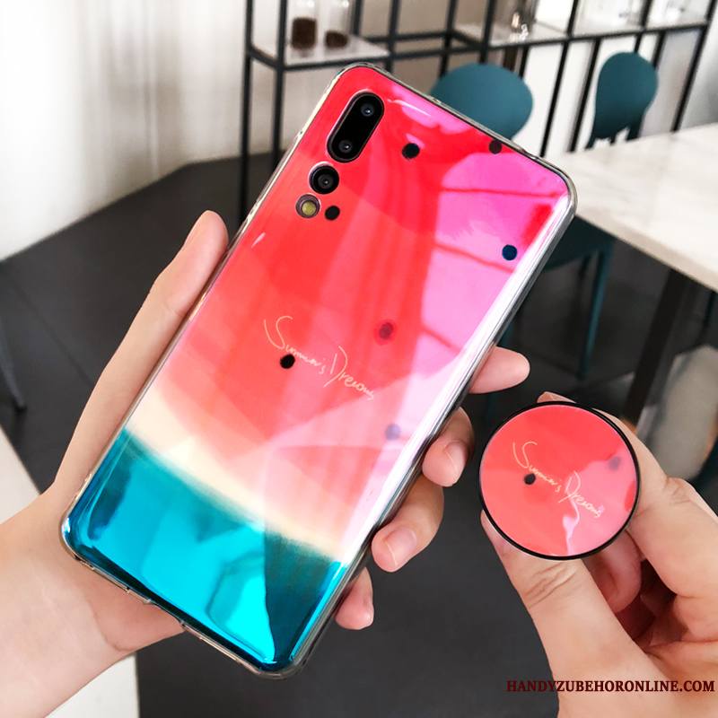 Huawei P20 Pro Coque Net Rouge Silicone Fluide Doux Ornements Suspendus Incassable Tendance Tout Compris