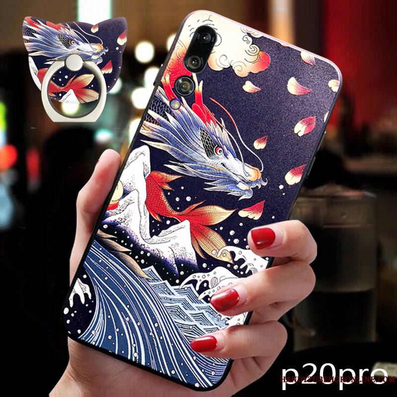 Huawei P20 Pro Coque Style Chinois Personnalité Étui Silicone Protection Dragon Créatif