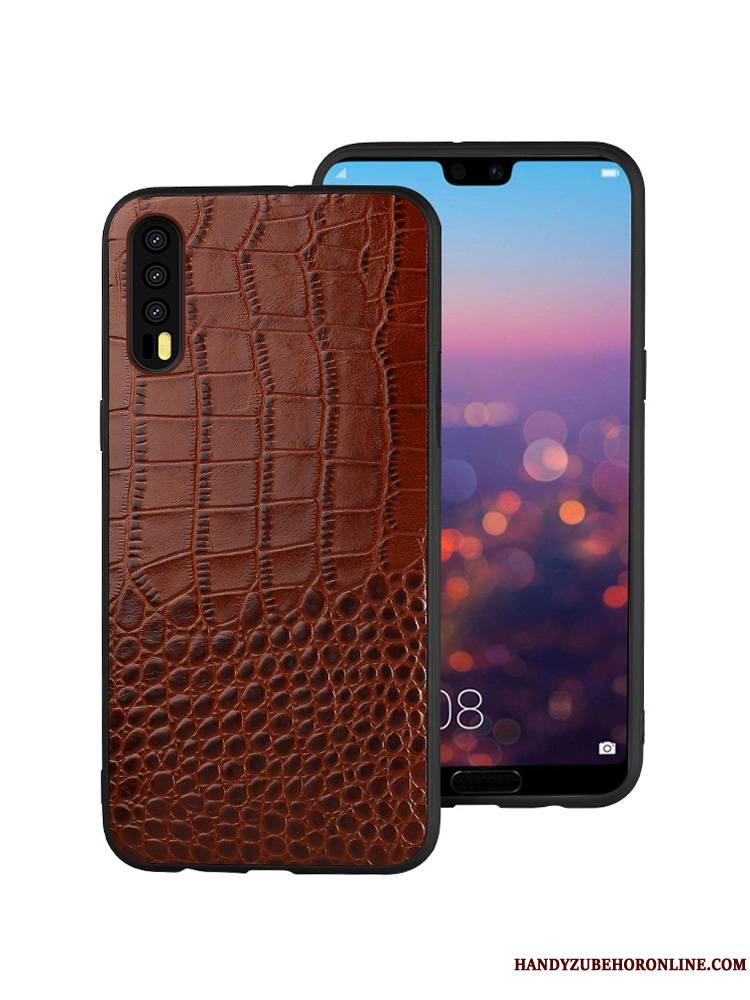 Huawei P20 Pro Cuir Coque De Téléphone Créatif Cuir Véritable Luxe Business Personnalité