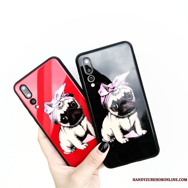 Huawei P20 Pro Dessin Animé Étui Nouveau Protection Rouge Coque De Téléphone Verre