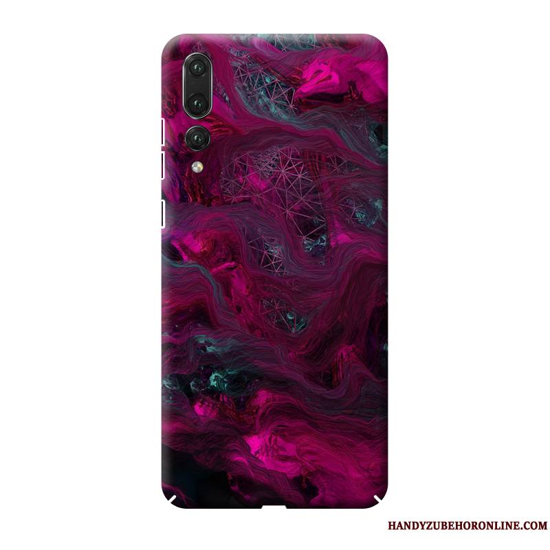 Huawei P20 Pro Difficile Protection Étui Personnalité Coque De Téléphone Délavé En Daim Rouge