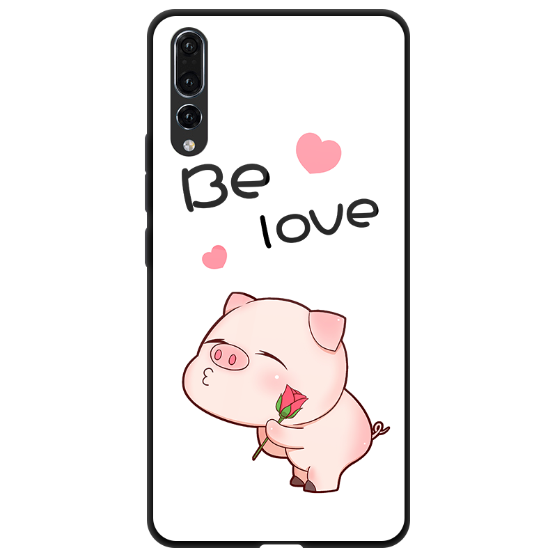 Huawei P20 Pro Étui Charmant Amoureux Verre Dessin Animé Blanc Coque De Téléphone