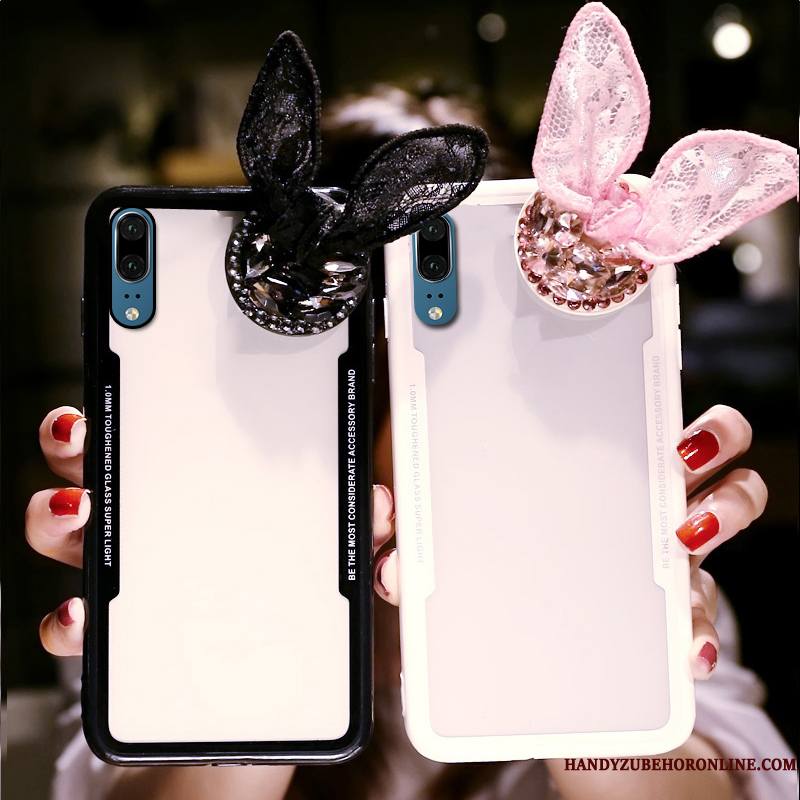 Huawei P20 Strass Tendance Blanc Étui Coque De Téléphone