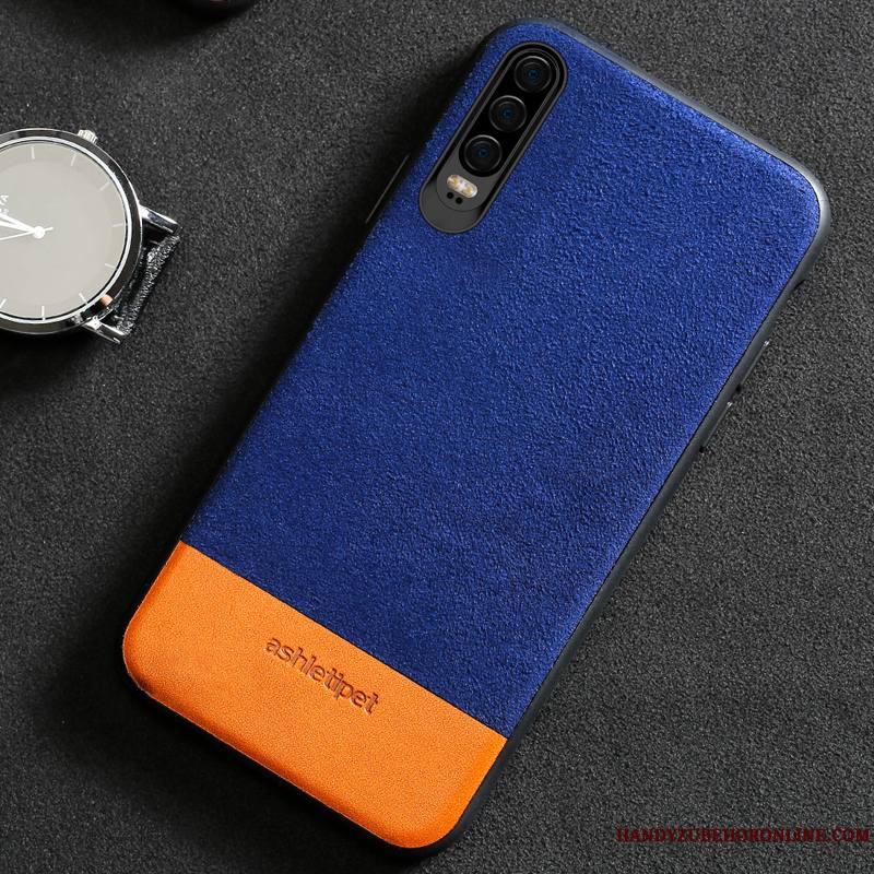 Huawei P30 Coque Étui En Cuir Créatif Très Mince Personnalité Luxe Qualité Daim Fourrure