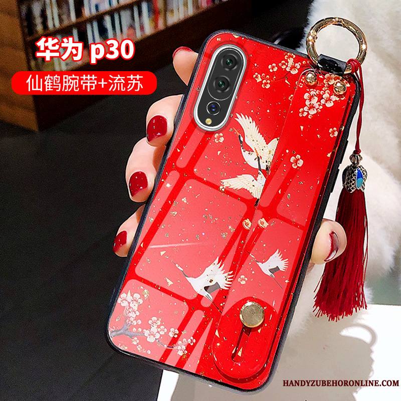 Huawei P30 Créatif Grue Rouge Nouveau Tendance Coque De Téléphone Personnalité