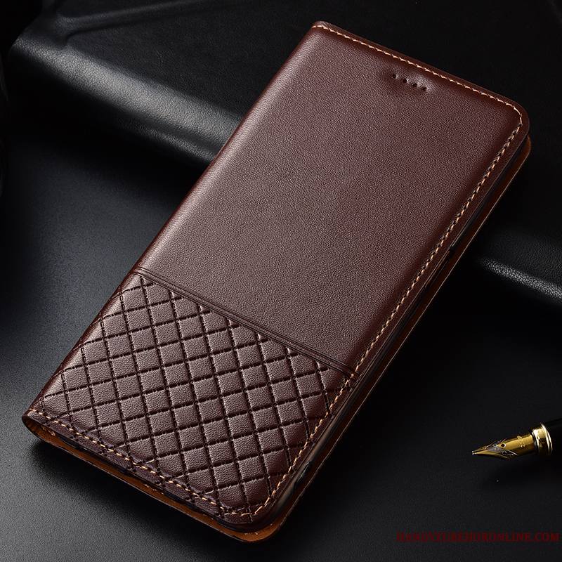 Huawei P30 Fluide Doux Coque Protection Clamshell De Téléphone Étui En Cuir Cuir Véritable