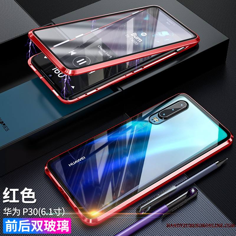 Huawei P30 Incassable Coque De Téléphone Personnalité Net Rouge Téléphone Portable Très Mince Transparent