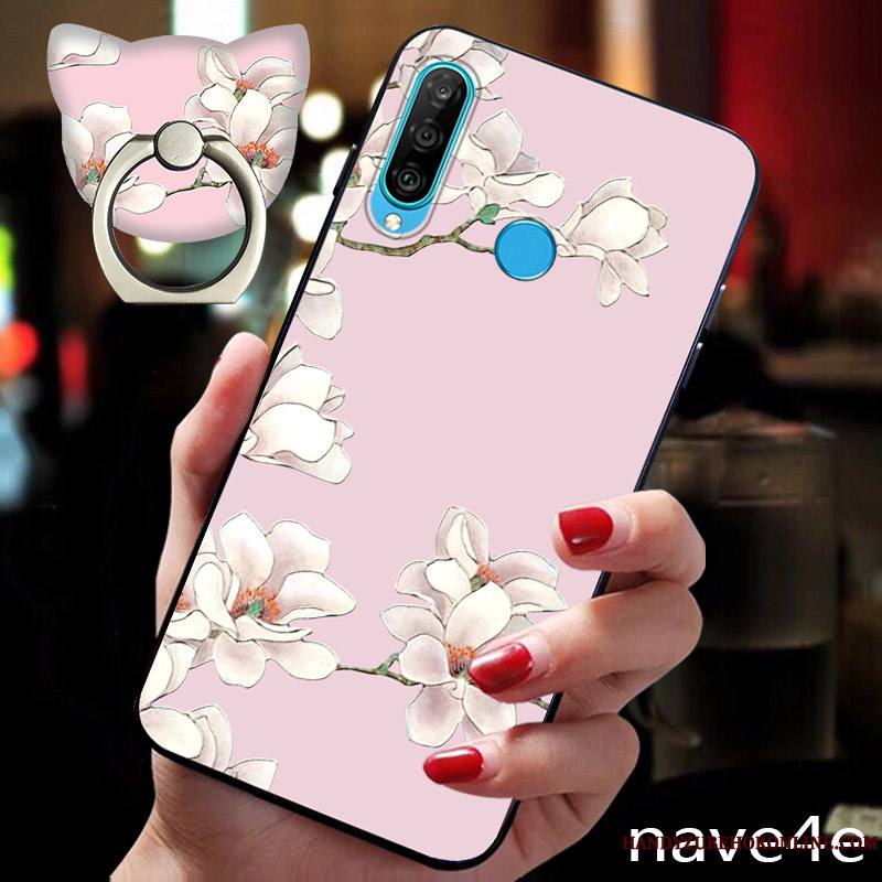 Huawei P30 Lite Coque De Téléphone Créatif Très Mince Fluide Doux Incassable Délavé En Daim Style Chinois