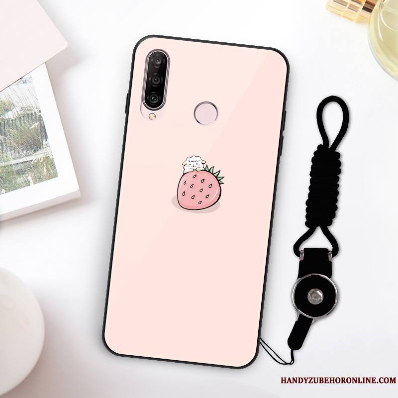 Huawei P30 Lite Coque De Téléphone Luxe Charmant Petit Tout Compris Net Rouge Rose