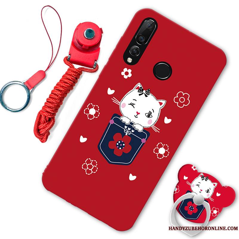 Huawei P30 Lite Coque De Téléphone Rouge Étui Tendance Support Créatif Fluide Doux