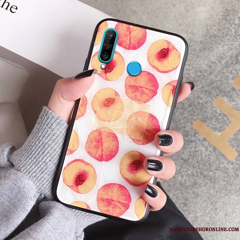 Huawei P30 Lite Coque De Téléphone Tendance Rouge Tempérer Membrane Personnalité