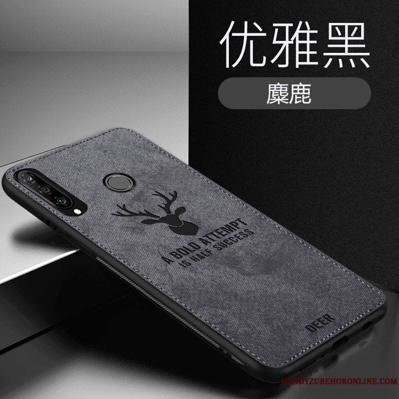 Huawei P30 Lite Coque Elk Créatif Membrane Noir Étui Incassable Protection