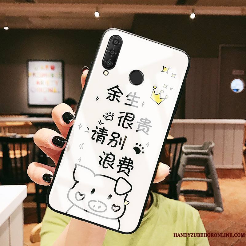 Huawei P30 Lite Fluide Doux Protection Étui Coque De Téléphone Incassable Blanc Verre
