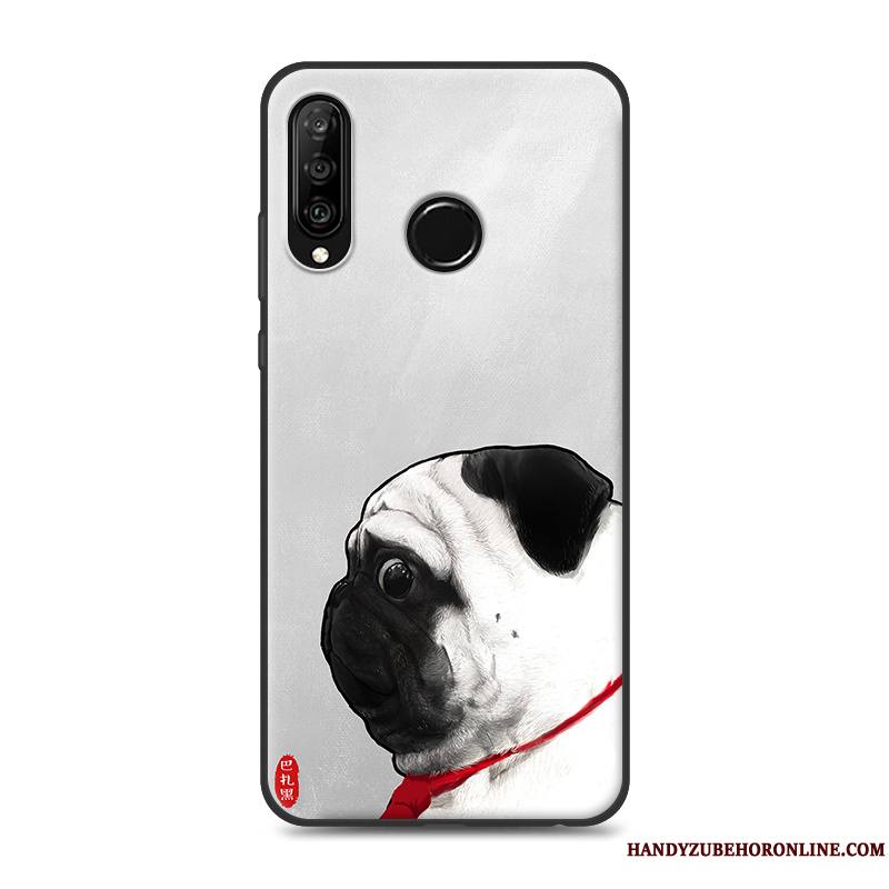 Huawei P30 Lite Incassable Coque De Téléphone Fluide Doux Étui Créatif Gris Personnalité