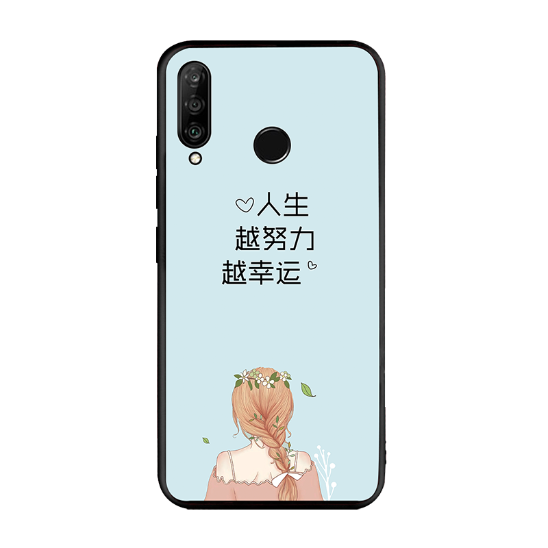 Huawei P30 Lite Étui Fluide Doux Ornements Suspendus Coque De Téléphone Personnalité Bleu