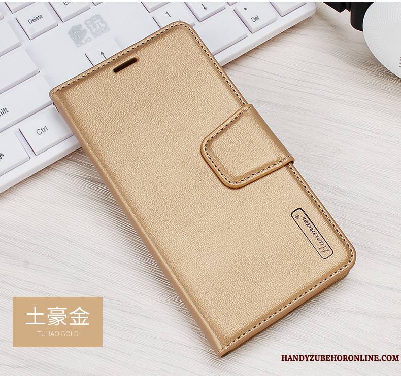 Huawei P30 Modèle Fleurie Tout Compris Carte Étui En Cuir Or Coque Housse