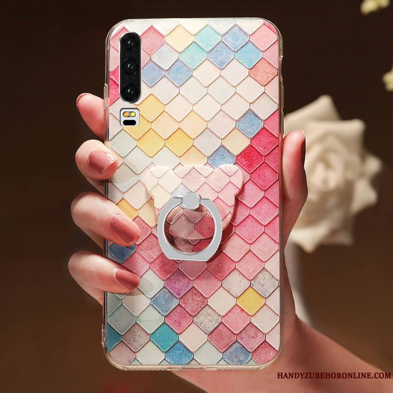 Huawei P30 Personnalité Protection Tout Compris Coque De Téléphone Silicone Charmant Rose