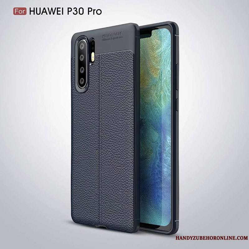 Huawei P30 Pro Coque Business Incassable Cuir Tout Compris Antidérapant Protection Étui