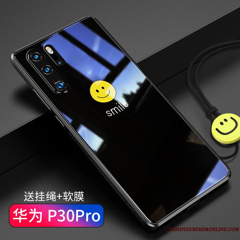 Huawei P30 Pro Coque Charmant Créatif Très Mince Simple Nouveau Noir Personnalité