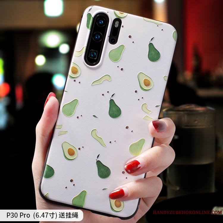 Huawei P30 Pro Coque De Téléphone Marque De Tendance Incassable Étui Net Rouge Créatif Très Mince