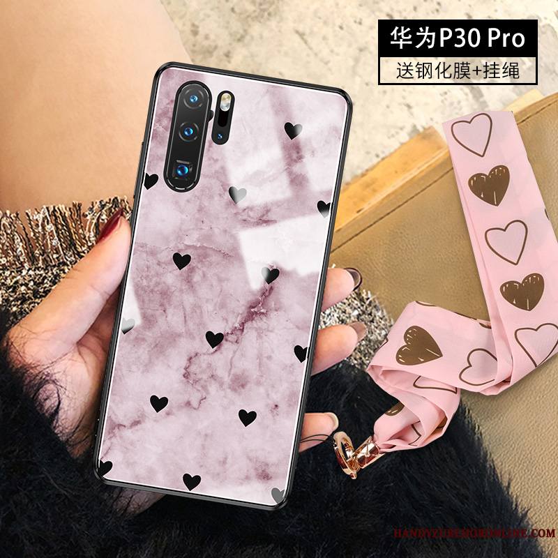 Huawei P30 Pro Coque Mode Marque De Tendance Amour Luxe Rose Violet Tout Compris