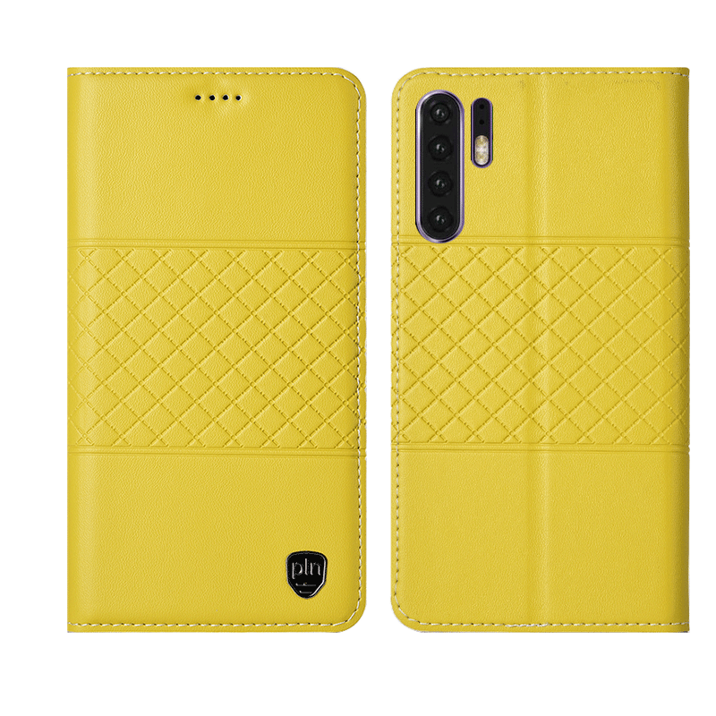 Huawei P30 Pro Coque Plaid Téléphone Portable Fluide Doux Incassable Étui En Cuir Silicone Jaune