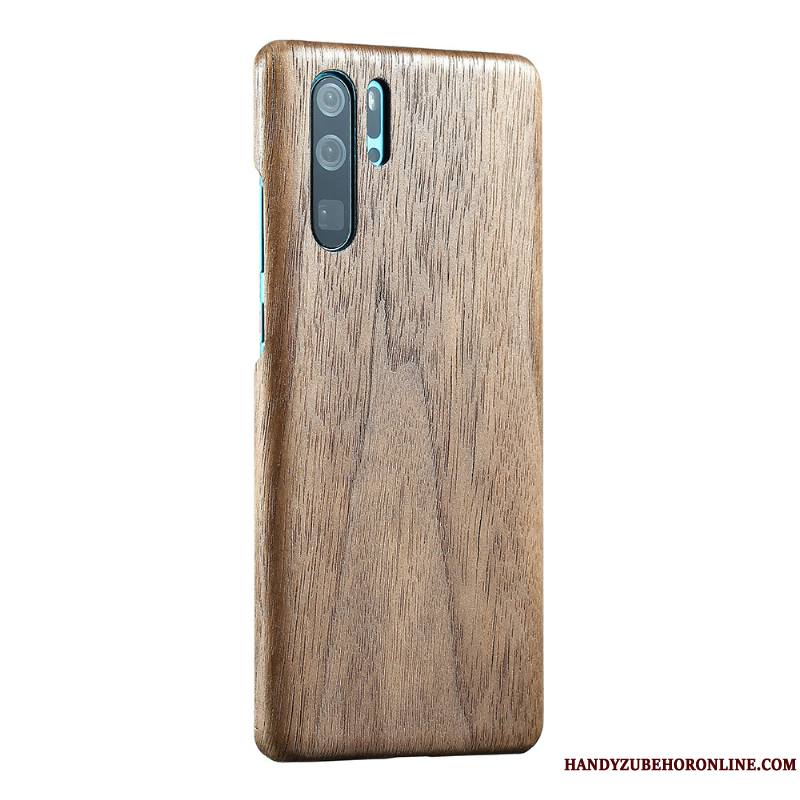 Huawei P30 Pro Coque Sentir Étui Très Mince En Bois Acajou Protection Incassable