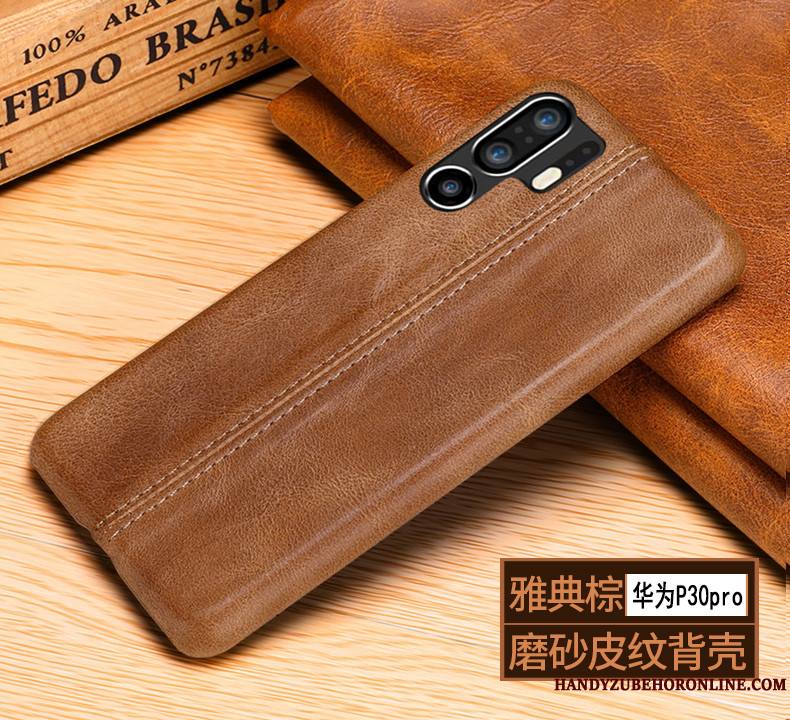 Huawei P30 Pro Luxe Tout Compris Cuir Véritable Incassable Coque Protection Bovins