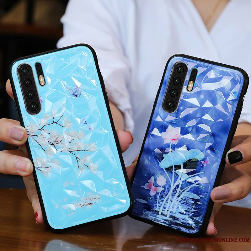 Huawei P30 Pro Personnalité Tendance Fluide Doux Coque De Téléphone Tout Compris Charmant Bleu