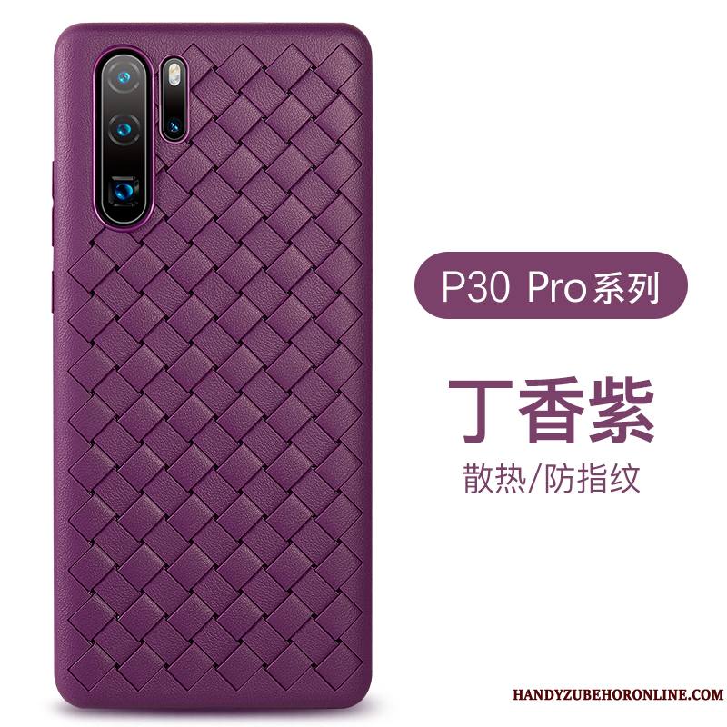 Huawei P30 Pro Protection Cuir Violet Business Coque De Téléphone Silicone Fluide Doux