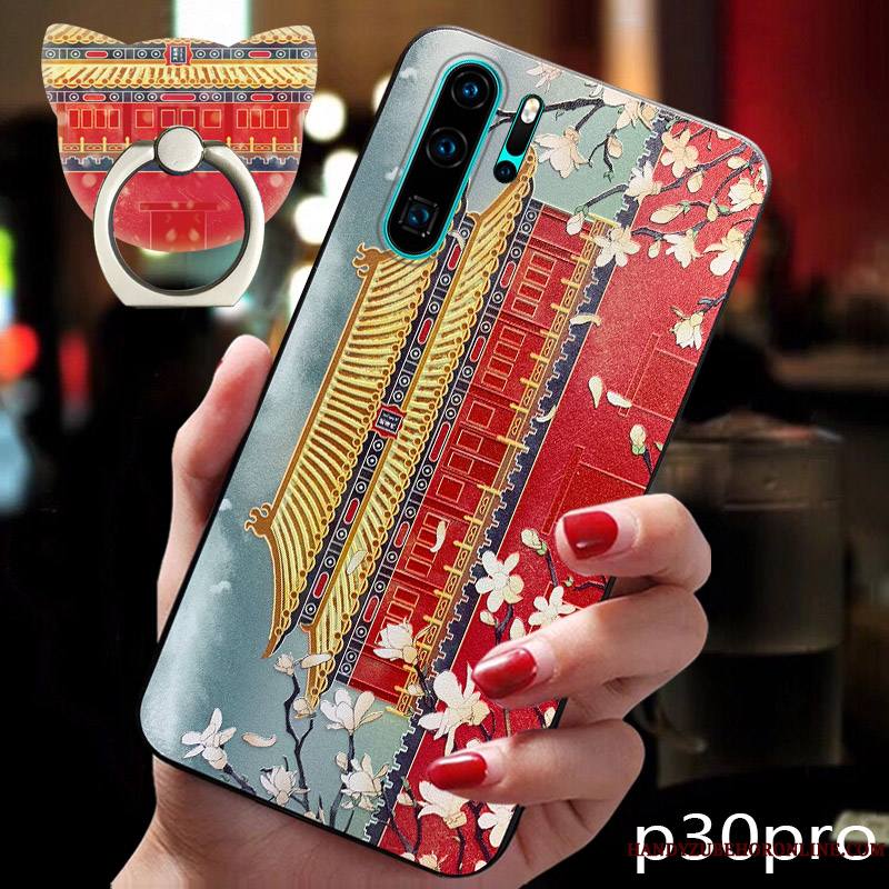 Huawei P30 Pro Vent Personnalité Jeunesse Coque De Téléphone Vintage Style Chinois Silicone