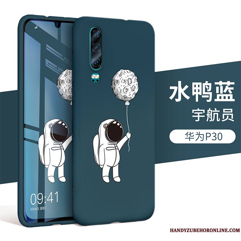 Huawei P30 Tout Compris Marque De Tendance Étui Coque Silicone Bleu Protection