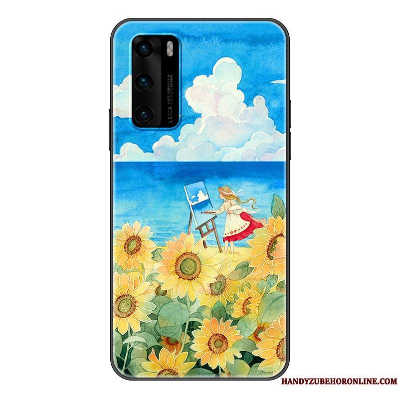 Huawei P40 Coque De Téléphone Personnalité Silicone Original Fluide Doux Art Tout Compris