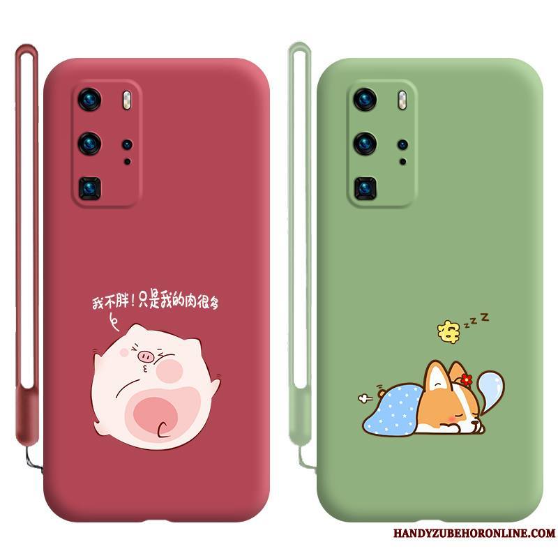 Huawei P40 Coque Personnalité Rouge Bordure Net Rouge Charmant Dessin Animé Tout Compris