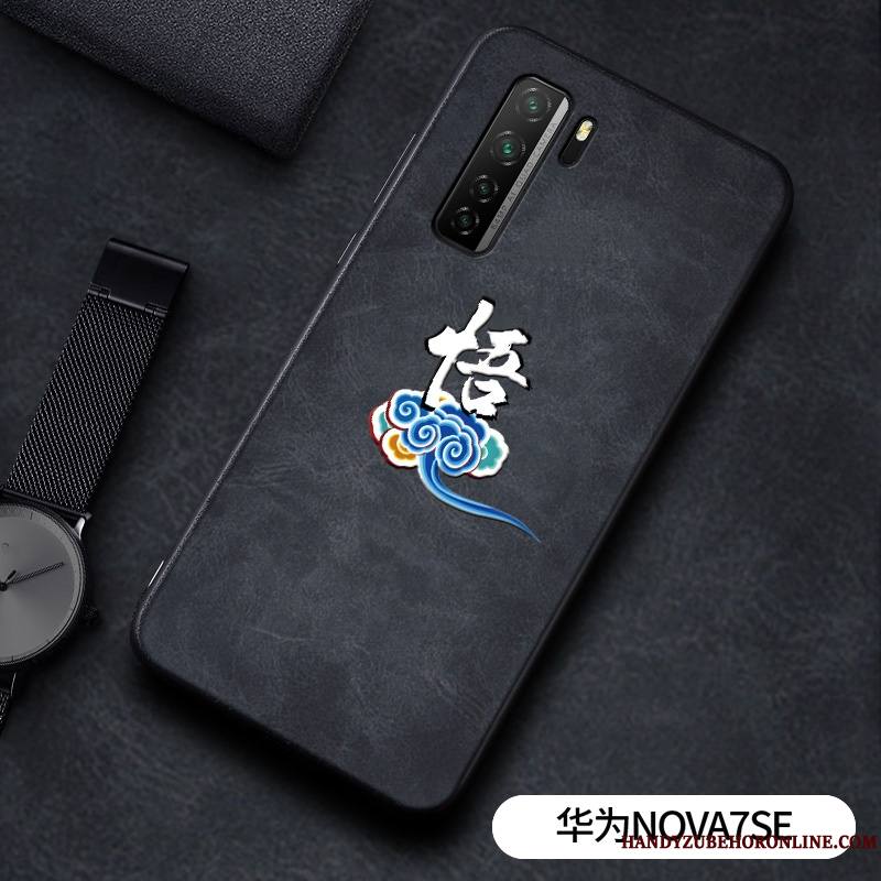 Huawei P40 Lite 5g Coque Personnalité Simple Incassable Gaufrage Modèle Fleurie Tout Compris Net Rouge