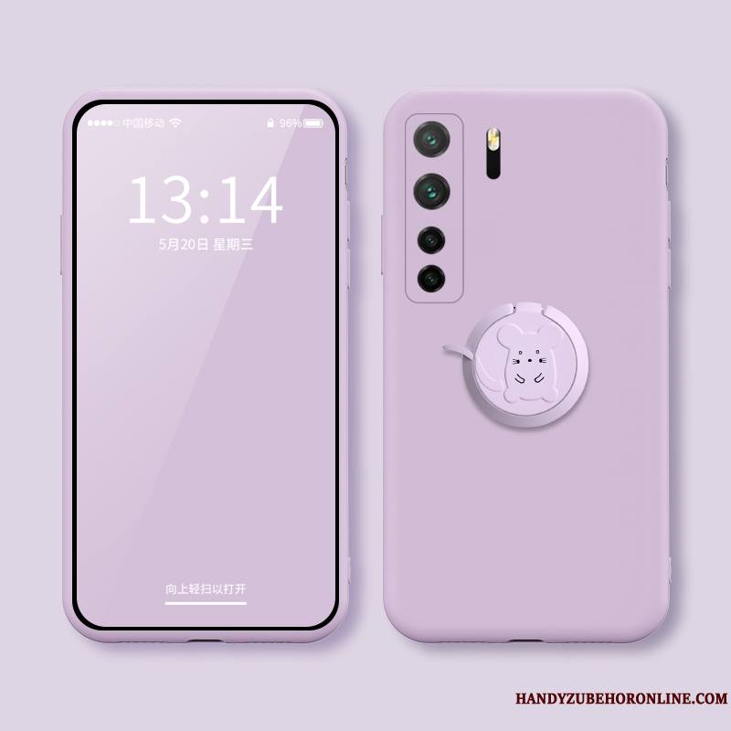 Huawei P40 Lite 5g Fluide Doux Silicone Rose Coque Support Personnalité Créatif