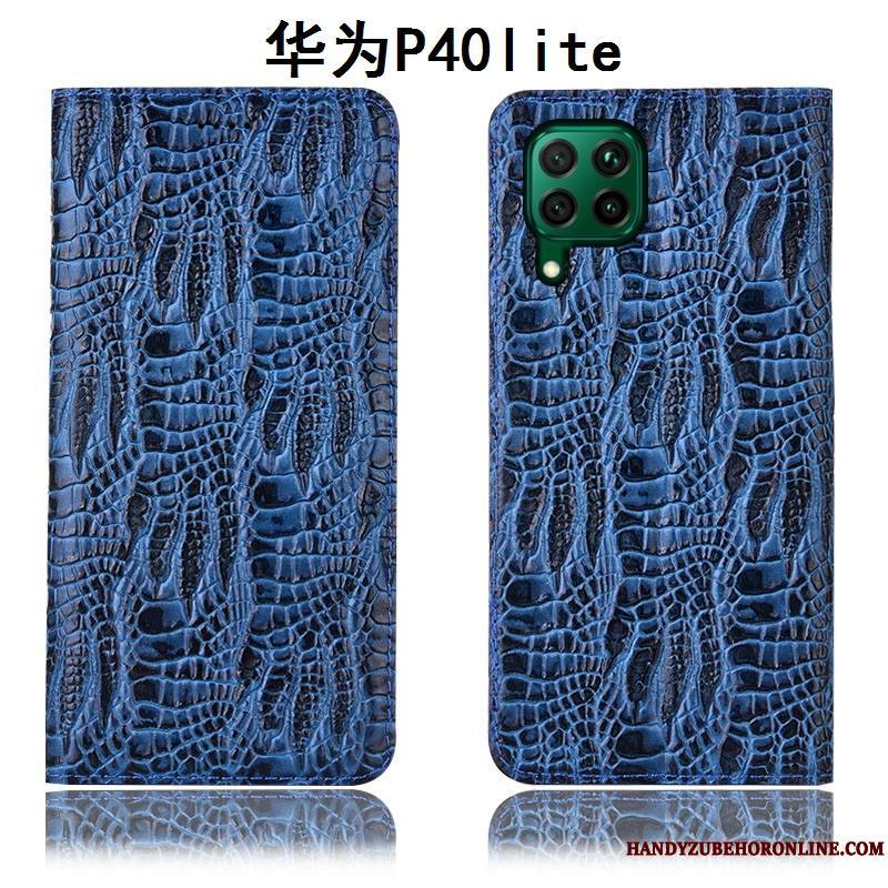 Huawei P40 Lite Bleu Tout Compris Étui Housse Protection Étui En Cuir Coque De Téléphone