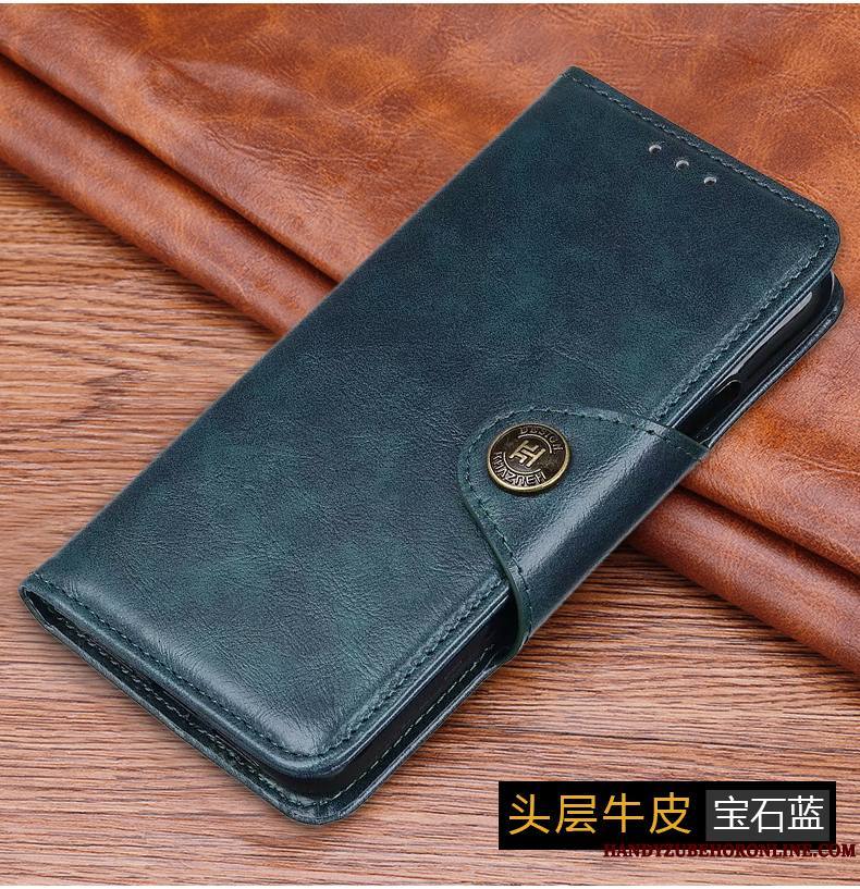 Huawei P40 Lite Coque Tout Compris Bleu Protection Membrane Luxe Étui Étui En Cuir