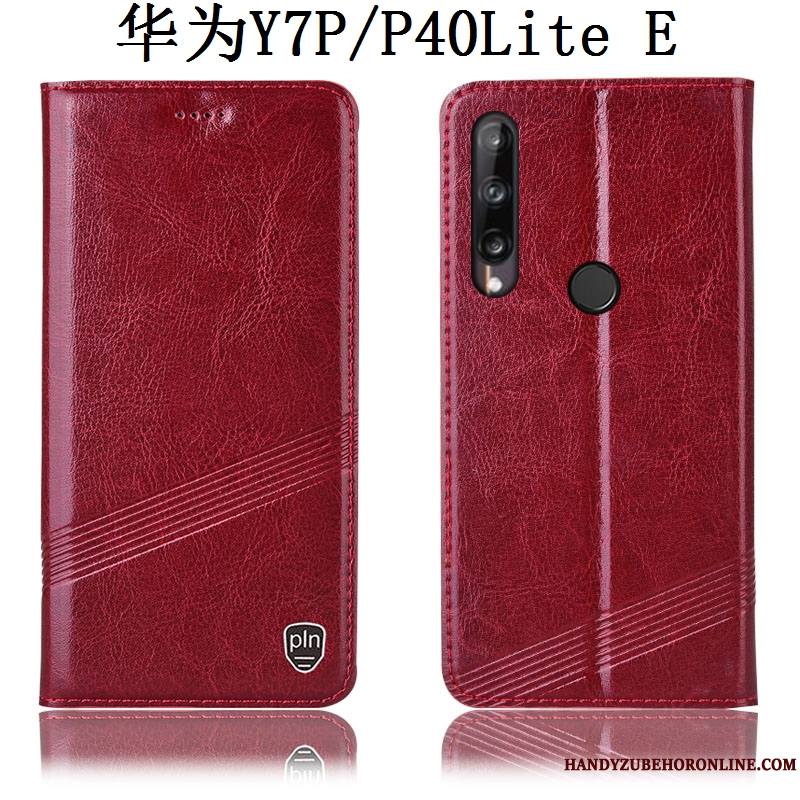 Huawei P40 Lite E Coque De Téléphone Housse Étui Étui En Cuir Incassable Protection Rouge