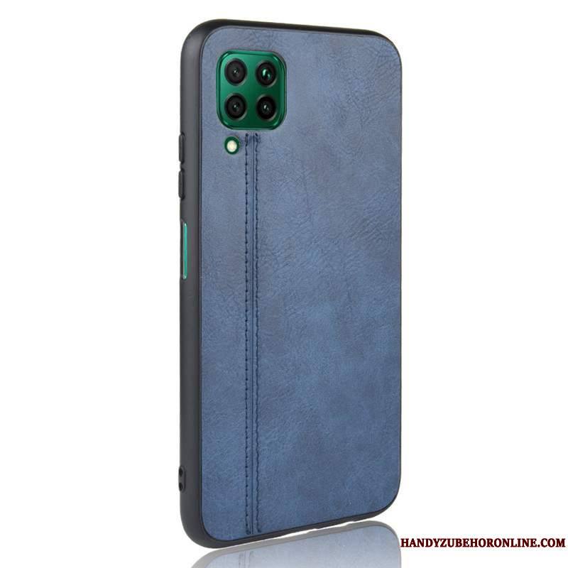 Huawei P40 Lite Protection Étui Coque Fluide Doux Tout Compris De Téléphone Bleu