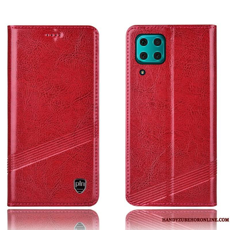 Huawei P40 Lite Rouge Protection Étui En Cuir Housse Coque De Téléphone Incassable