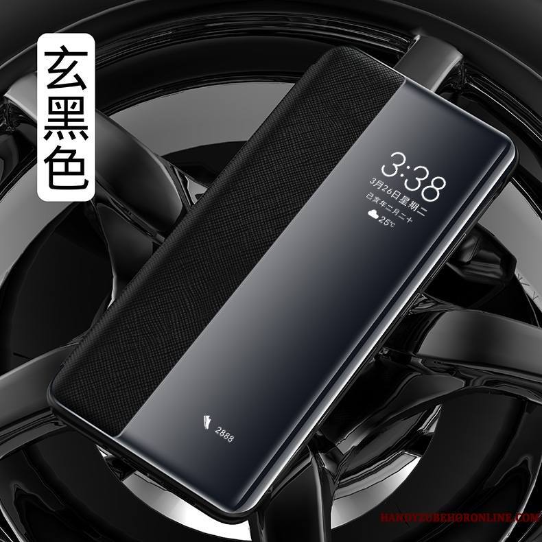Huawei P40 Pro Coque Clamshell Business Étui Tout Compris Incassable Cuir Véritable Protection