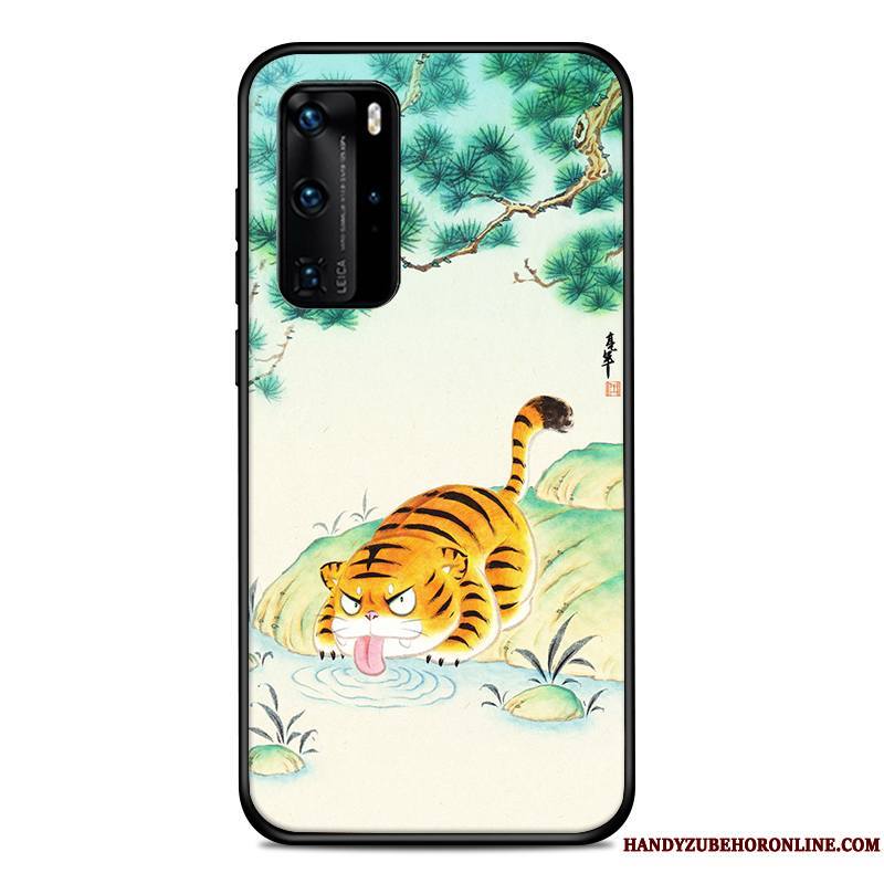 Huawei P40 Pro Personnalité Coque De Téléphone Tendance Personnalisé Tout Compris Net Rouge Protection