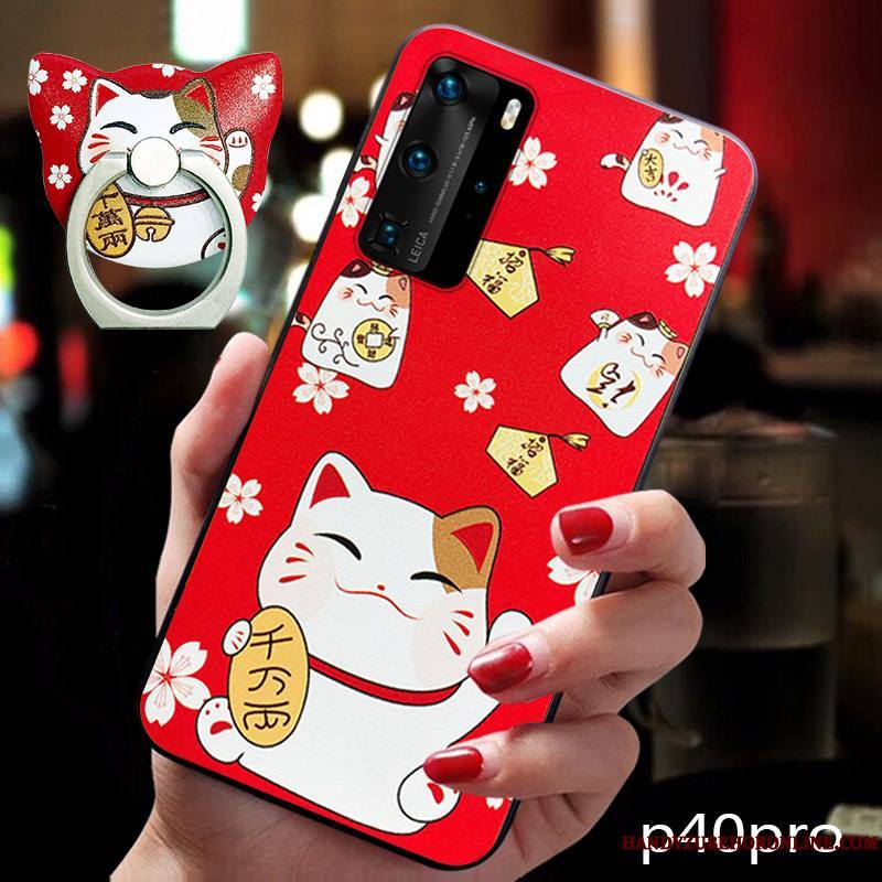 Huawei P40 Pro Tendance Richesse Charmant Fluide Doux Dessin Animé Coque De Téléphone Amoureux