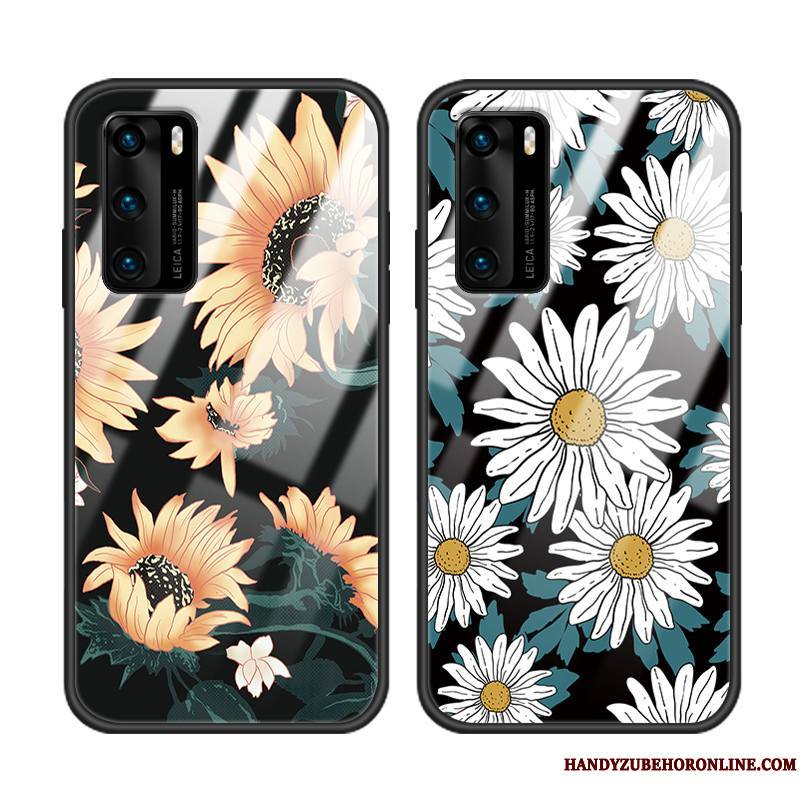 Huawei P40 Silicone Coque De Téléphone Amoureux Marque De Tendance Verre Fluide Doux Frais