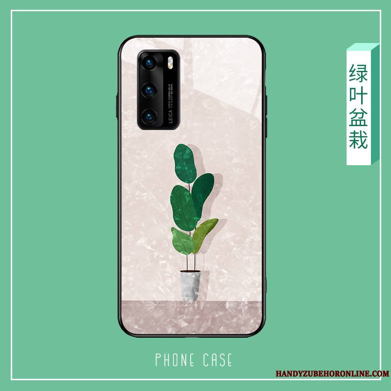 Huawei P40 Verre Rose Tendance Miroir Coque De Téléphone Très Mince Nouveau