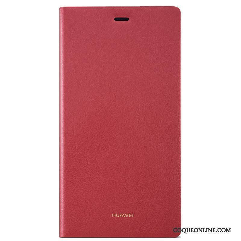 Huawei P8 Coque De Téléphone Protection Étui En Cuir Téléphone Portable Haute Housse Rouge