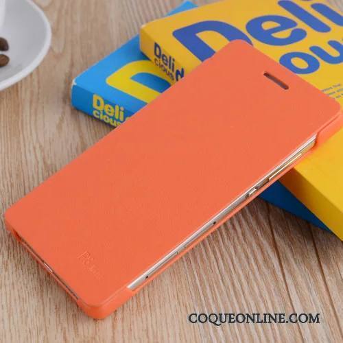 Huawei P8 Lite Incassable Jeunesse Téléphone Portable Protection Étui En Cuir Coque Orange