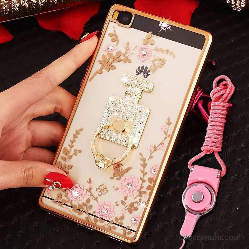 Huawei P8 Silicone Or Haute Tout Compris Coque De Téléphone Étui Strass